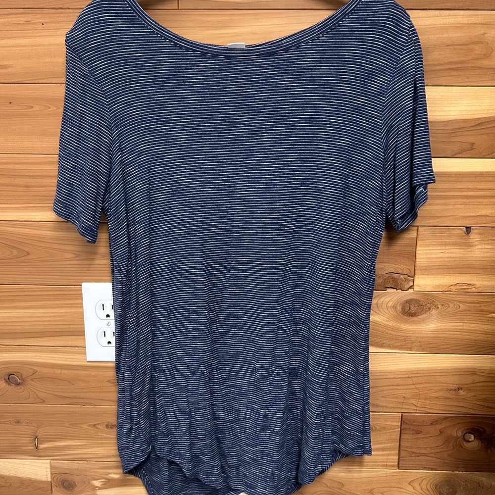 Old Navy Blue and White Striped Tee